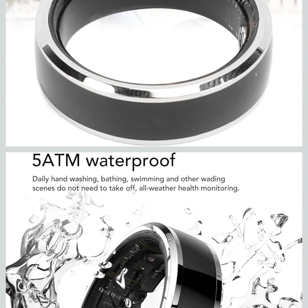 Smart Wearable Ring - Black & Silver